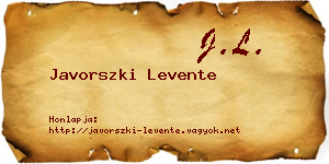 Javorszki Levente névjegykártya