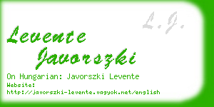 levente javorszki business card